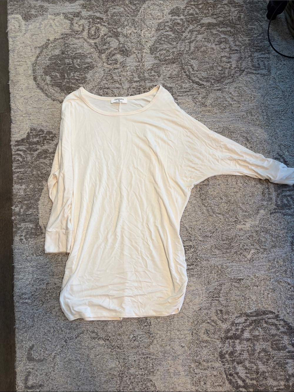 Zenana Outfitters Cream Dolman Long Sleeve Top
